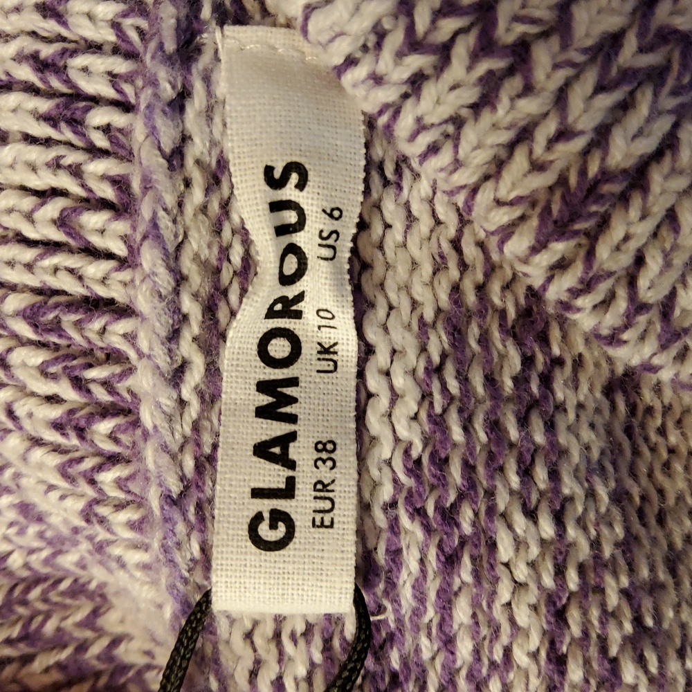 Glamorous Purple Cropped Cardigan with Peter Pan Collar - Picture 9 of 9